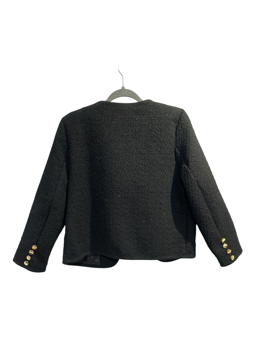 Black Textured Gold-Button Jacket NWT - Picture 6 of 12